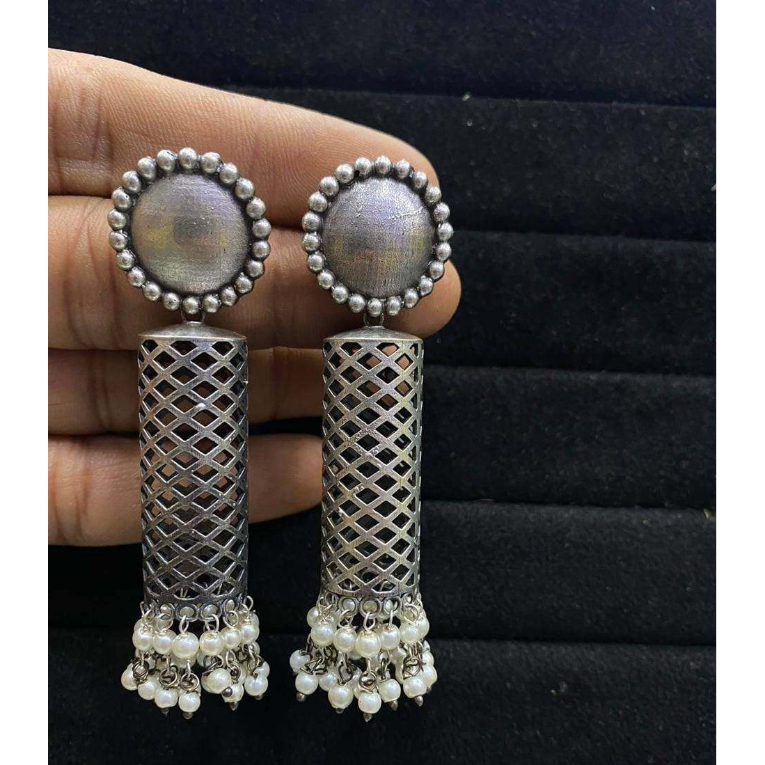 Silver look earrings