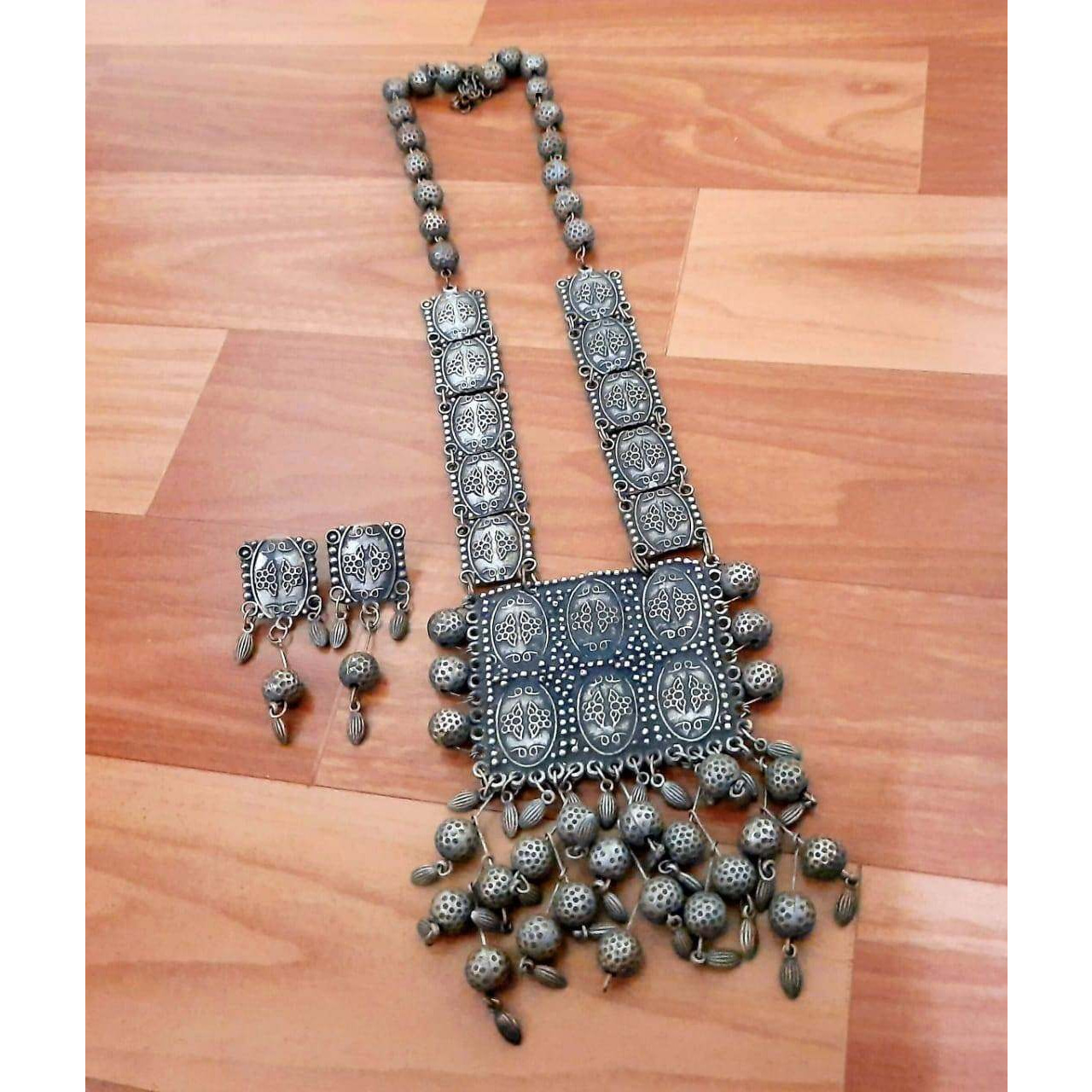 Bohol tribal necklace set, long indian jewellery set, oxidized jewellery, gypsy jewellery, traditional ethnic jewellery, gifts for her