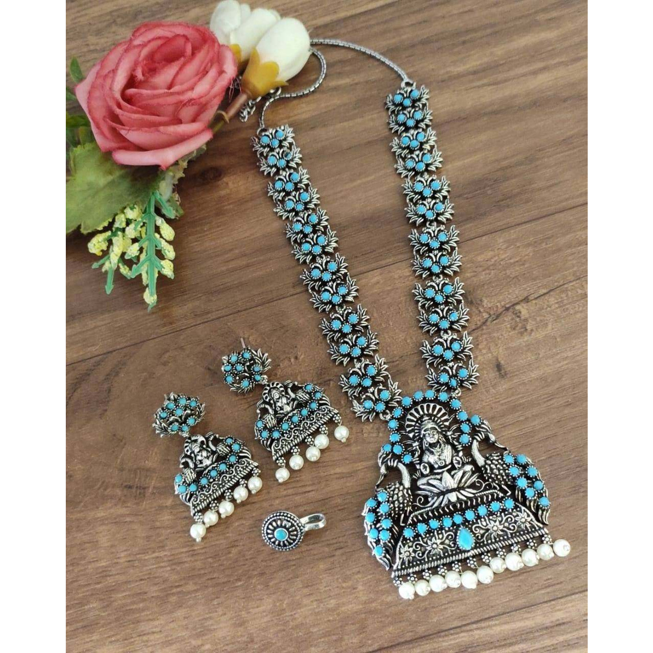 Oxidised temple jewellery deals
