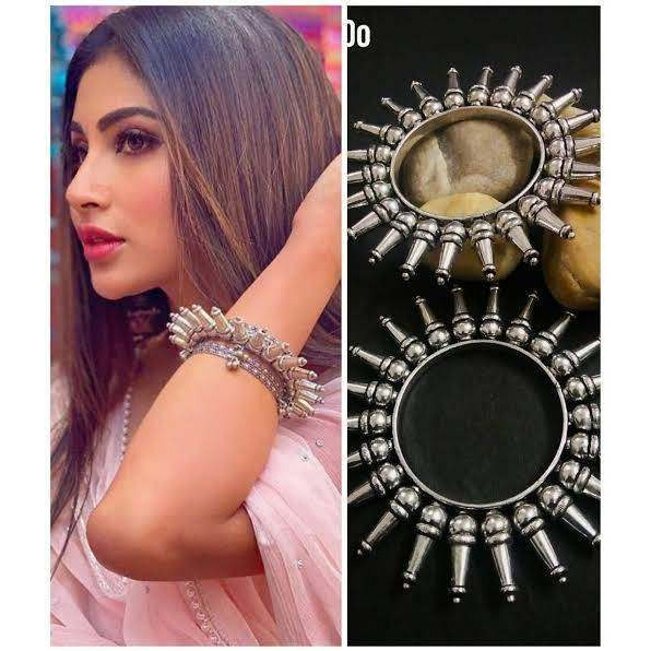 Oxidised bangles Kada, silver bangles, elephant kada, oxidized bangle, Boho bangles, Indian bangles, Bollywood celebrity, mouni roy bangle