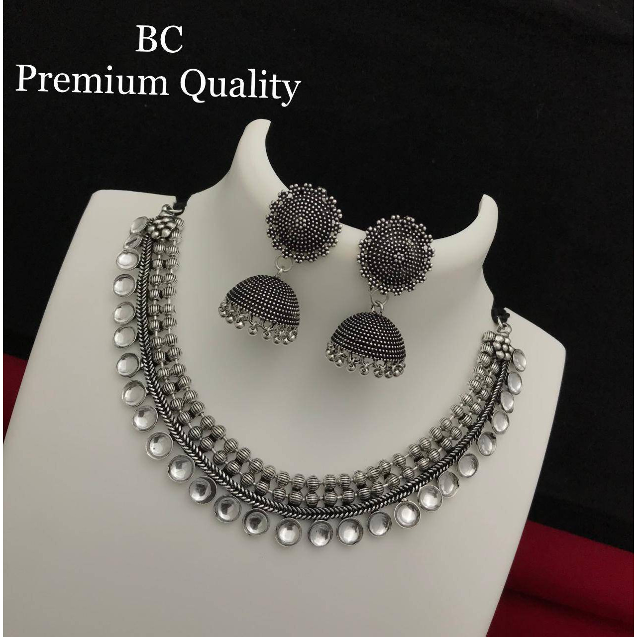 Indian jewellery, Stone necklace oxidised choker set, ethnic traditional necklace set, teple jewellery, kemp, gift for her,