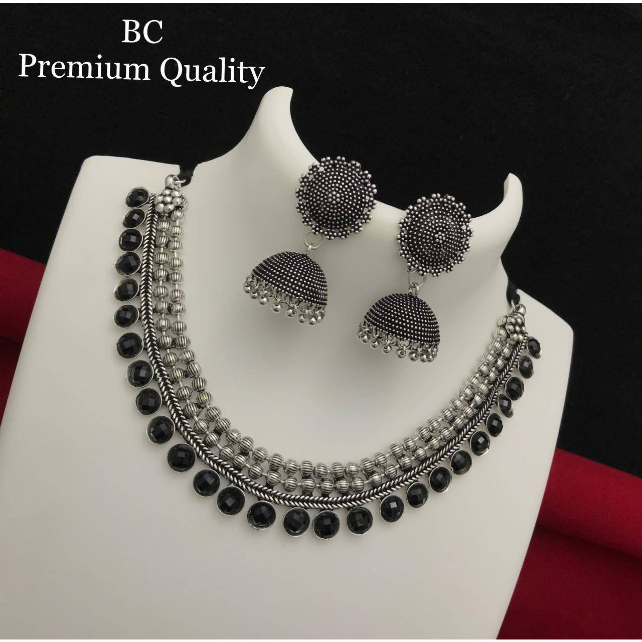Indian jewellery, Stone necklace oxidised choker set, ethnic traditional necklace set, teple jewellery, kemp, gift for her,