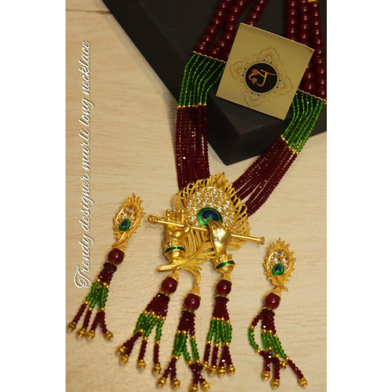 Murli necklace, Indian jewellery, Bollywood celebrity, beads jewellery set, gifts for her, wedding jewellery