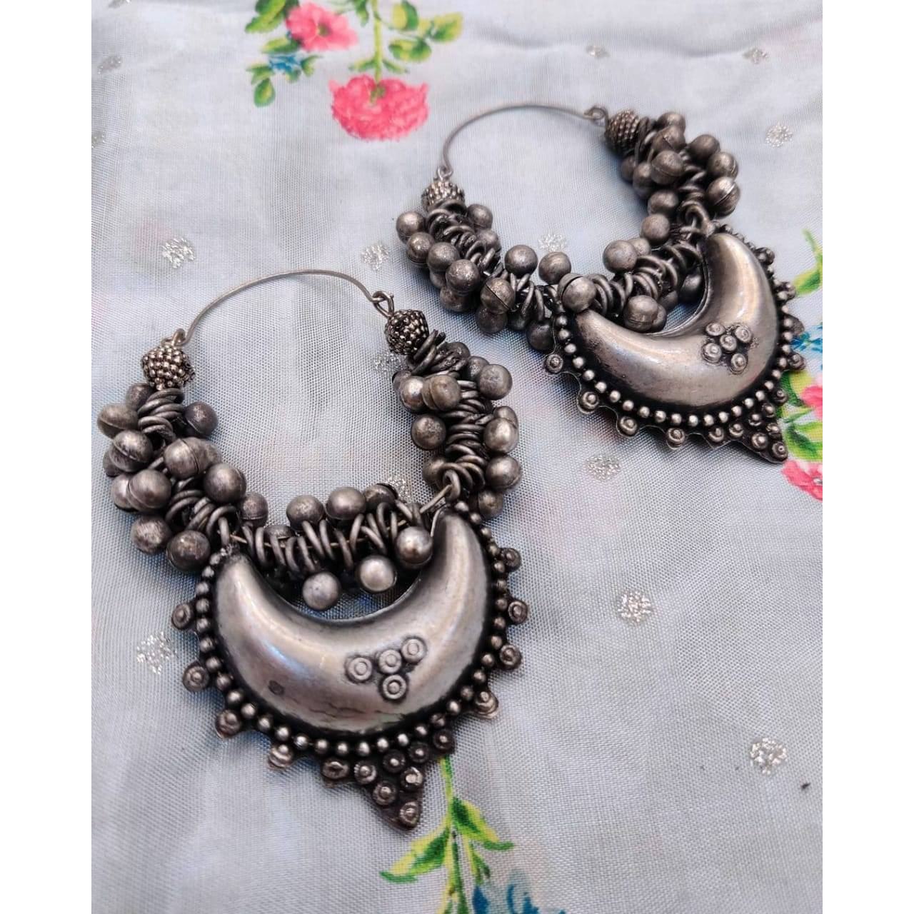 Silver black earrings, Indian earrings, oxidised earrings, antique black polish earrings, gifts for her, traditional earring