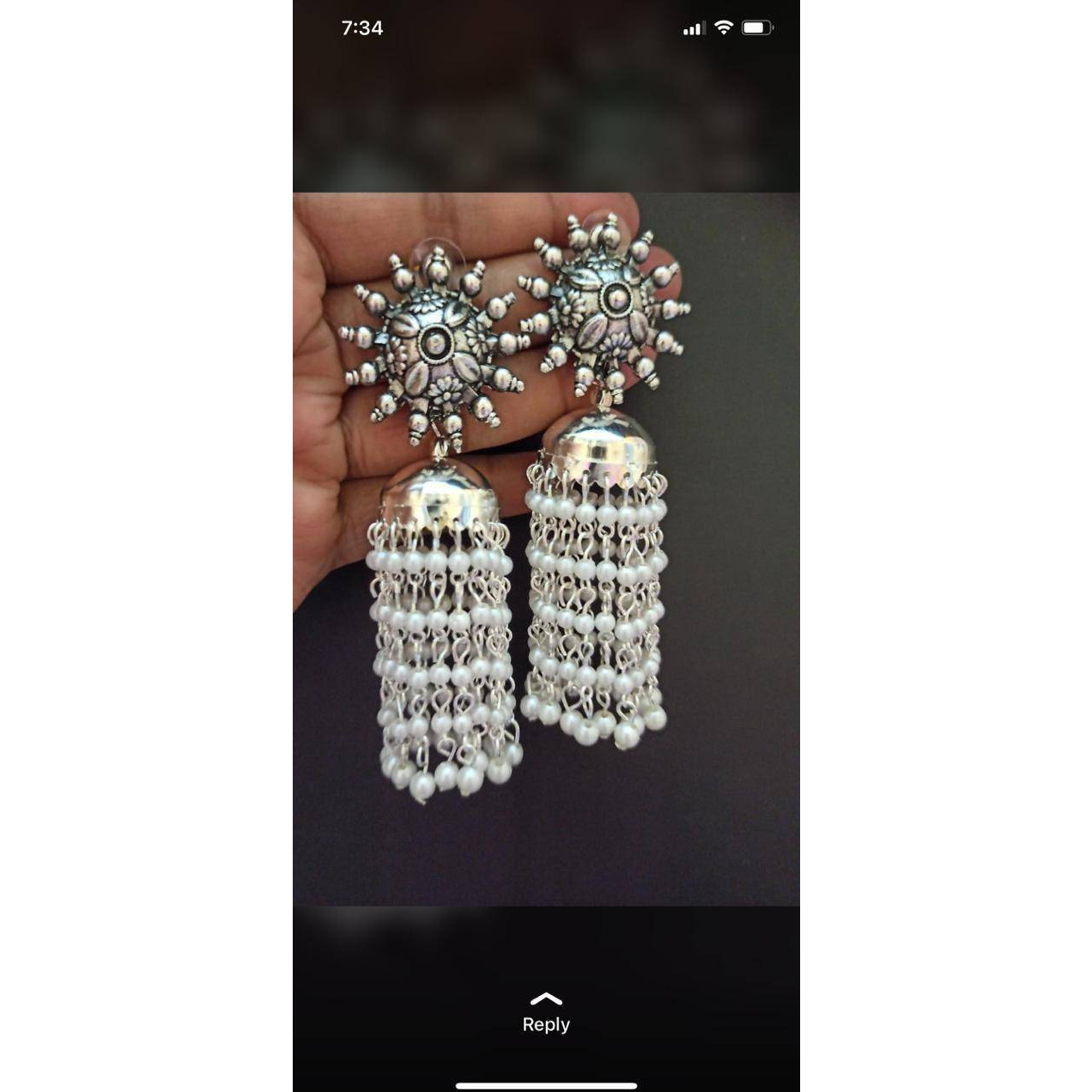 Kriti sanon replica mirror earrings with hangings