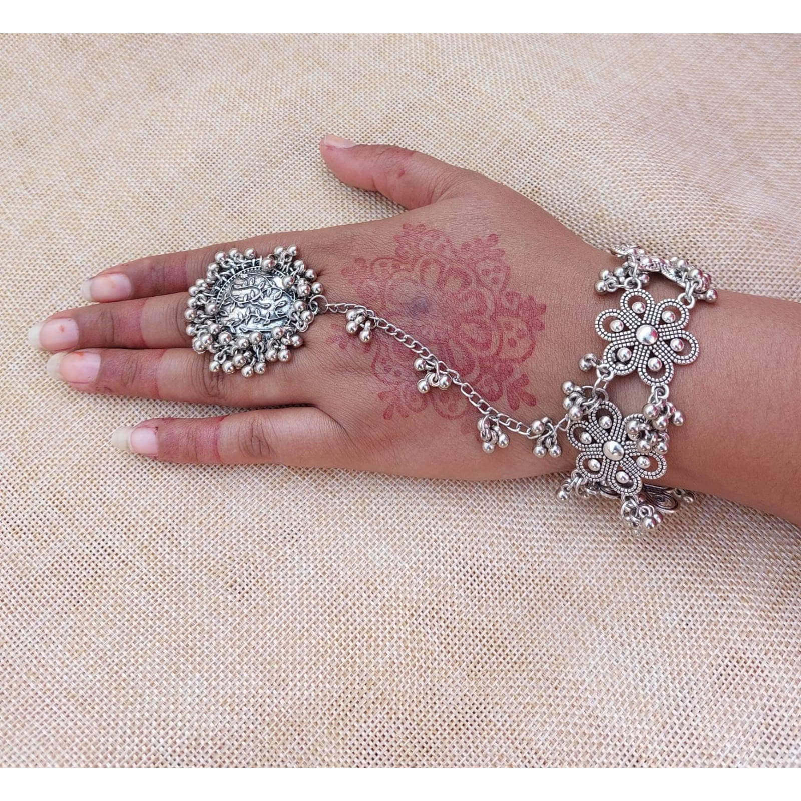 Traditional Rajasthani Silver Kada Bracelet, Broad Silver Kada, Handmade Bracelet, Party Wear Silver Stud Kada, Black Polish KadaBringing you a one-of-a-kind bracelet, a Kada that celebrates an intricate design. Loot compliments with this unique and quirky bracelet everywhere you step in These beautifully ornate antique kadas add a bling to your outfit and are perfect for weddings, anniversaries, and almost every occasion. When paired with casuals, it will create a cool boho look If you love t