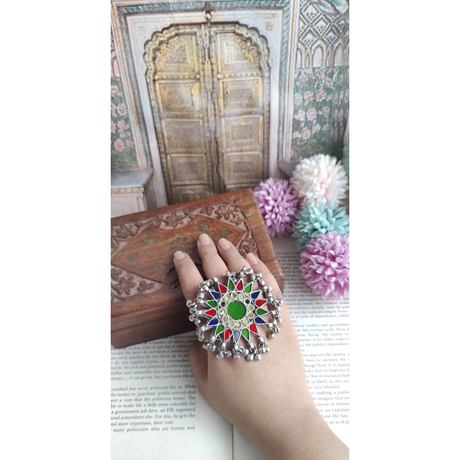 Add ethnicity and elegance to your beautiful personality with these exquisitely designed handmade earrings with pearls drop. The intricate designs gives these earrings a very classy touch. Wear them with any semi formal or casual attire and gather compliments all the way