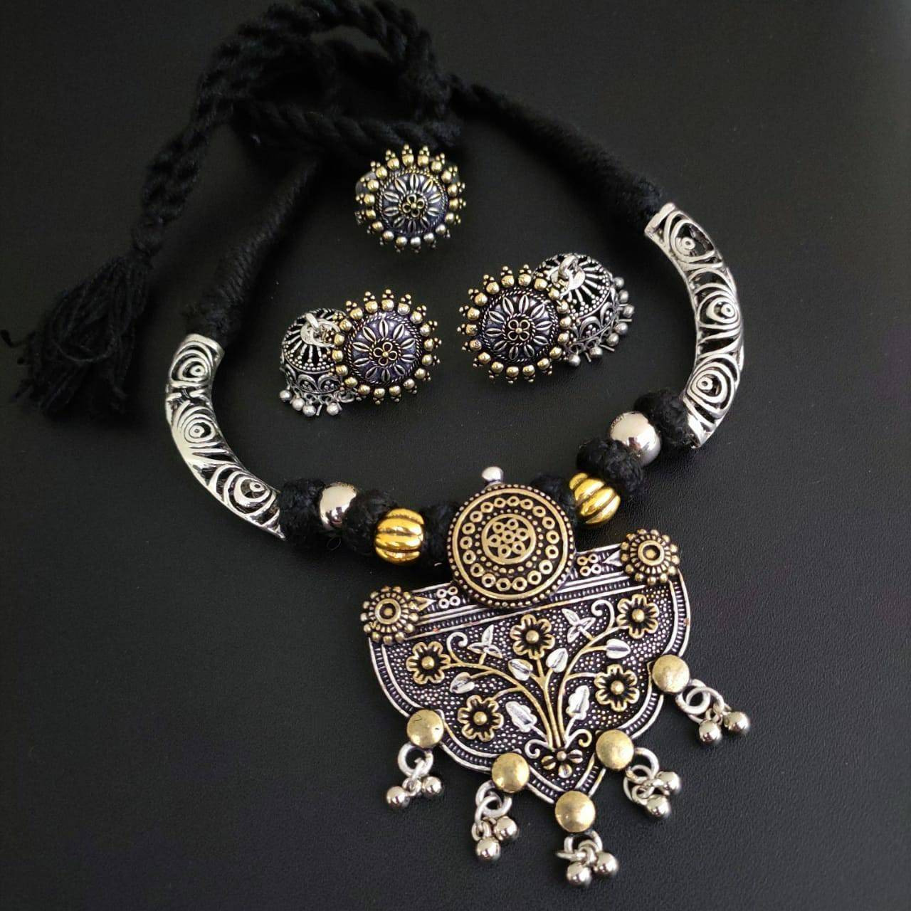 Rich in culture and heritage and inspired the best is an incredible kolhapuri temple jewelry that is known for its vivid designs. The tribes of this whole region are also much known for their bravery and therefore our Long kolhapuri temple Necklace. This Layered Necklace is an elaborated piece with a center motif These can be styled up with any dress, if you like ethnic wear then Saree and Kurtis. If you are going for a casual outing then you can flaunt your western attire with chic  nec