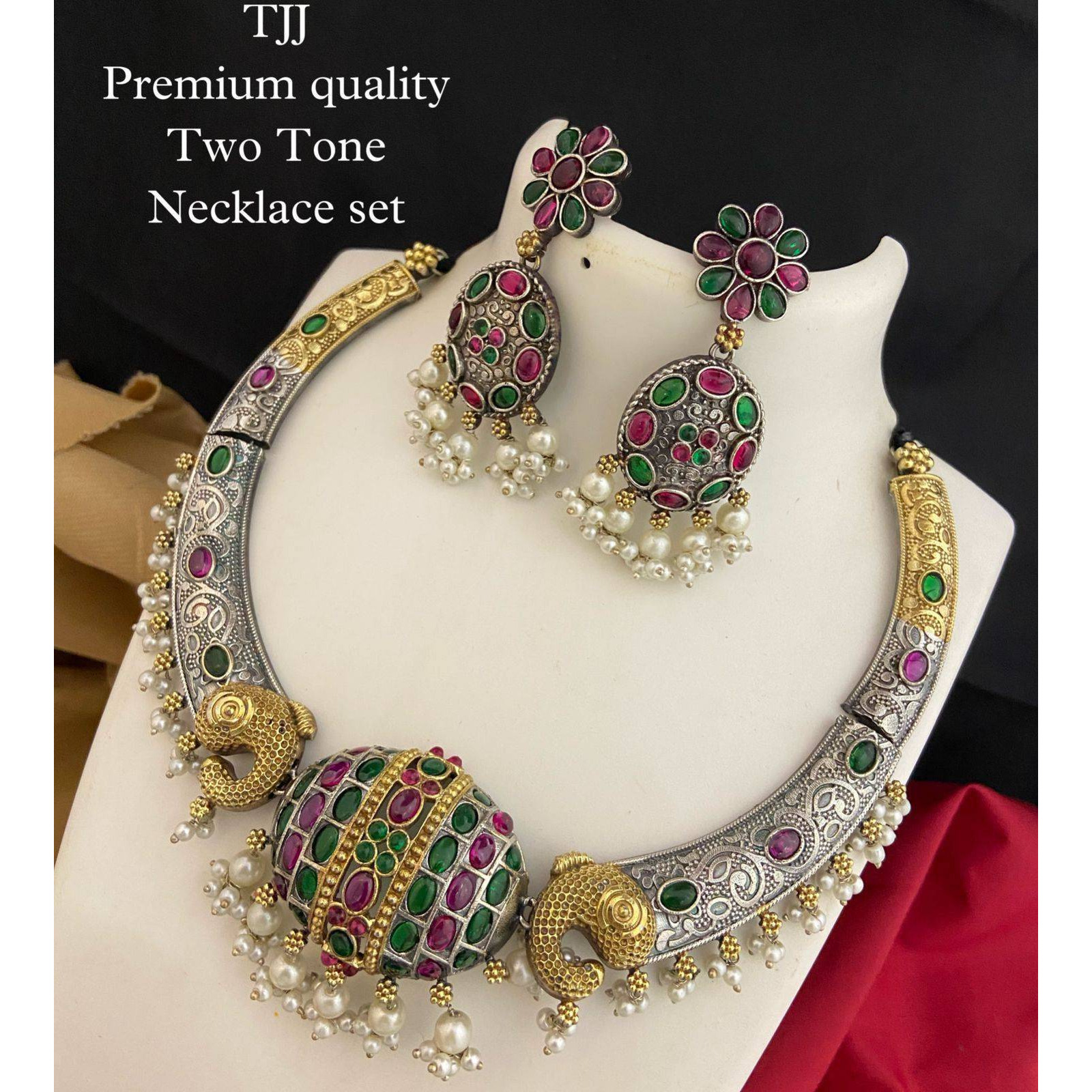 Chandbali Oxidised Stone Jhumka Jhumki Earring, Long Earrings, Black Polish Indian Ethnic Earrings, Pearl Earring, Handmade Temple EarringThese chandbalis are intricately designed for women who feel they are no less than a celeb. Step out with these charming earrings and shine like a star. Let these earrings dance around your neck as you move them every time. DetailsHandmade itemDispatches from a small business in IndiaMaterials CopperLocation EarlobeClosure Push backDescriptionThis pair of b