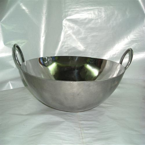 Stainless Steel Round Deep Kadai (Size: 24 Inch Diameter)