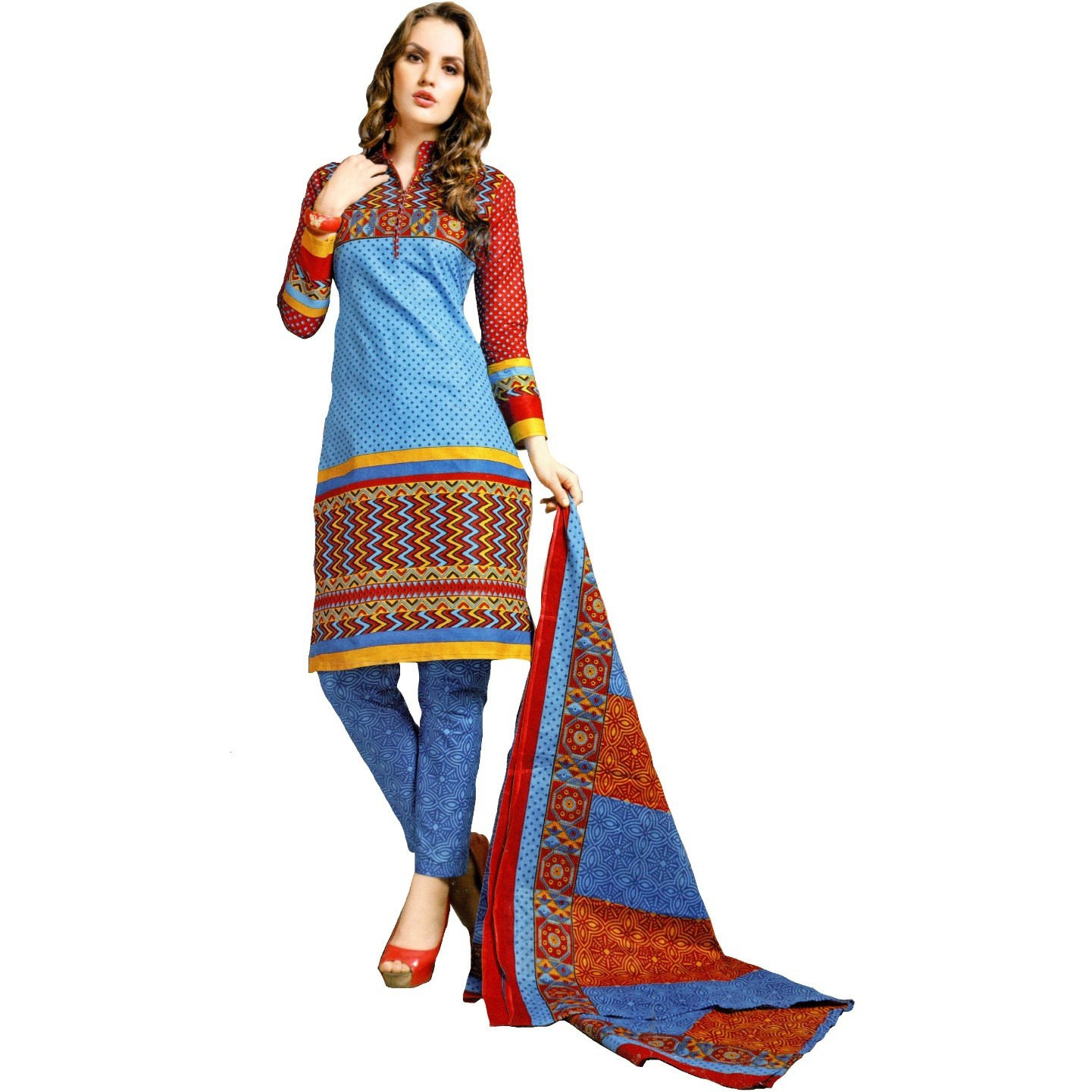 MAHATI lawn cotton salwar suits with cotton dupatta (Size: L)