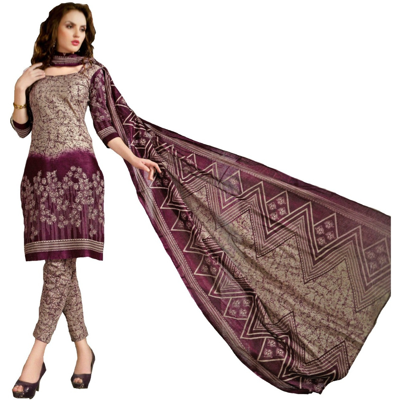 MAHATI lawn cotton salwar suits with cotton dupatta (Size: L)