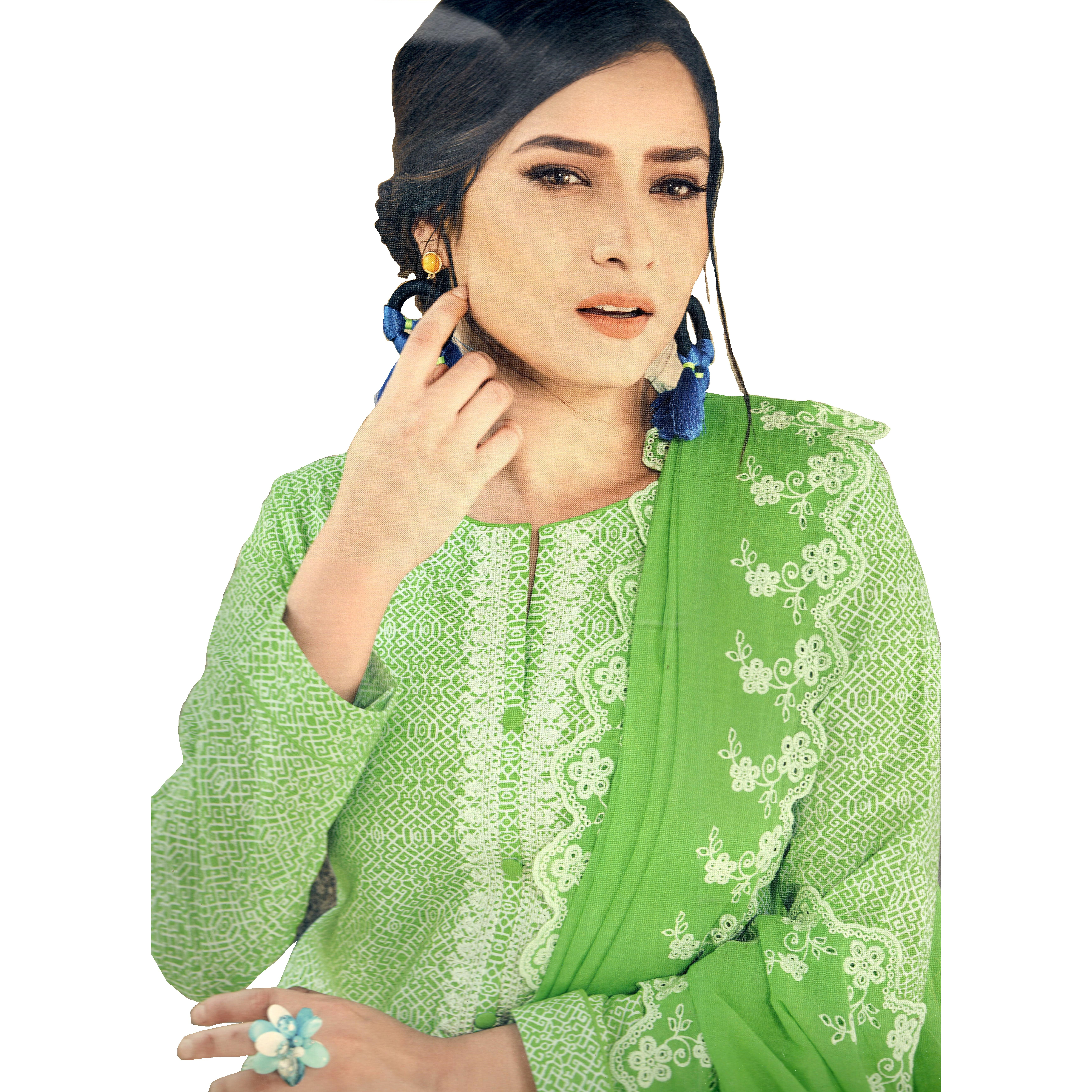 MAHATI lawn cotton salwar suits with chiffon dupatta (Size: L)