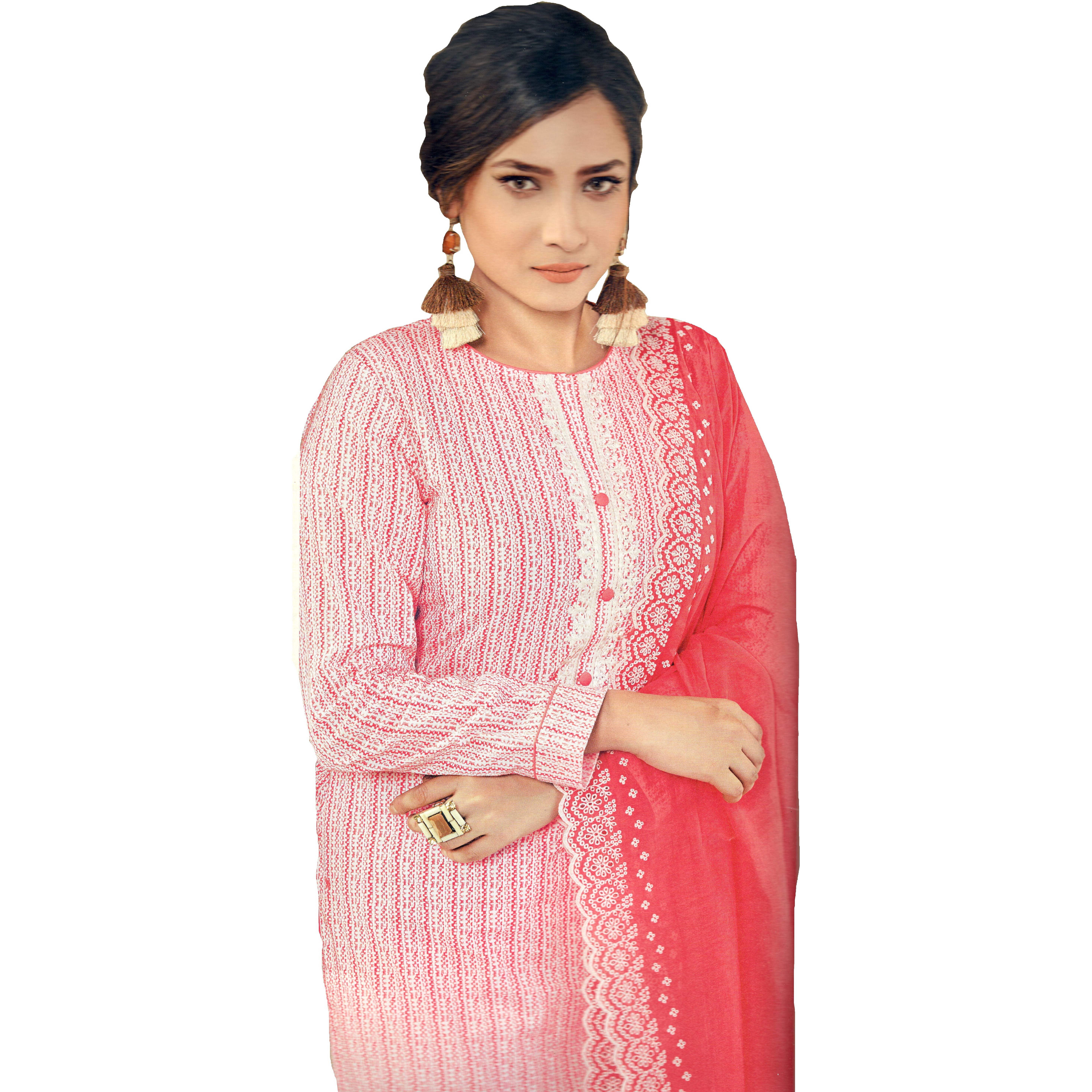 MAHATI lawn cotton salwar suits with chiffon dupatta (Size L)
