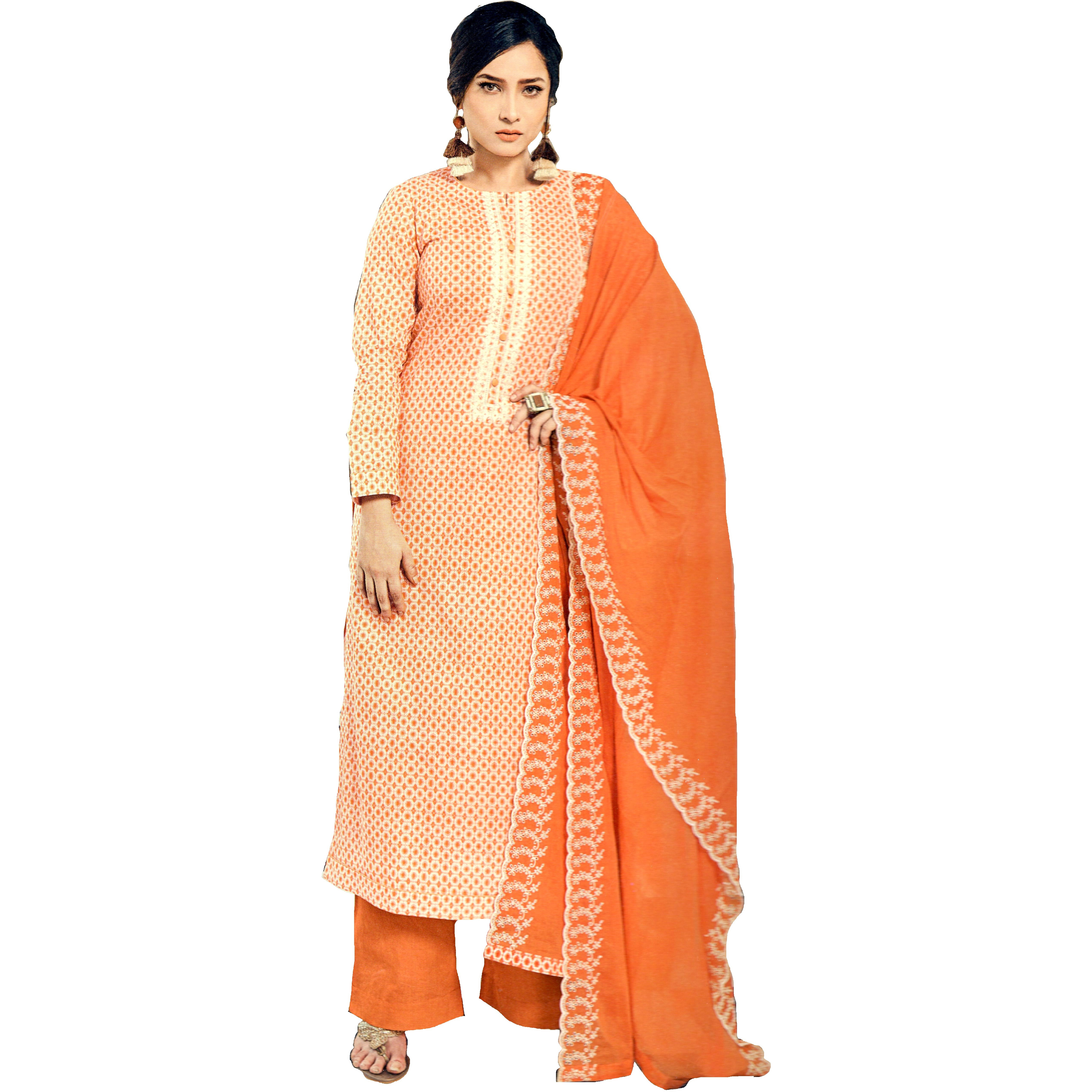 MAHATI lawn cotton salwar suits with chiffon dupatta (Size: XL)