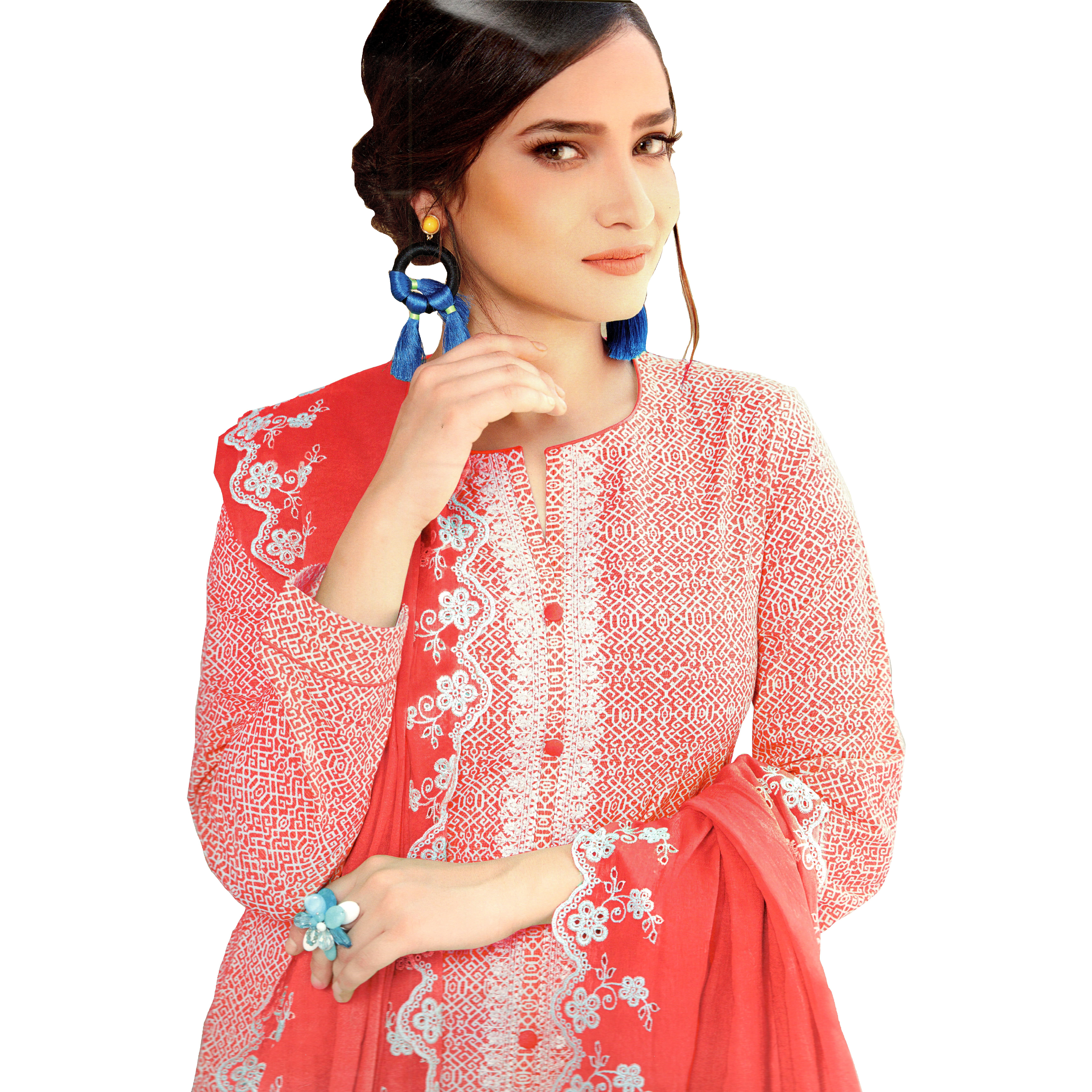MAHATI lawn cotton salwar suits with chiffon dupatta (Size XL)
