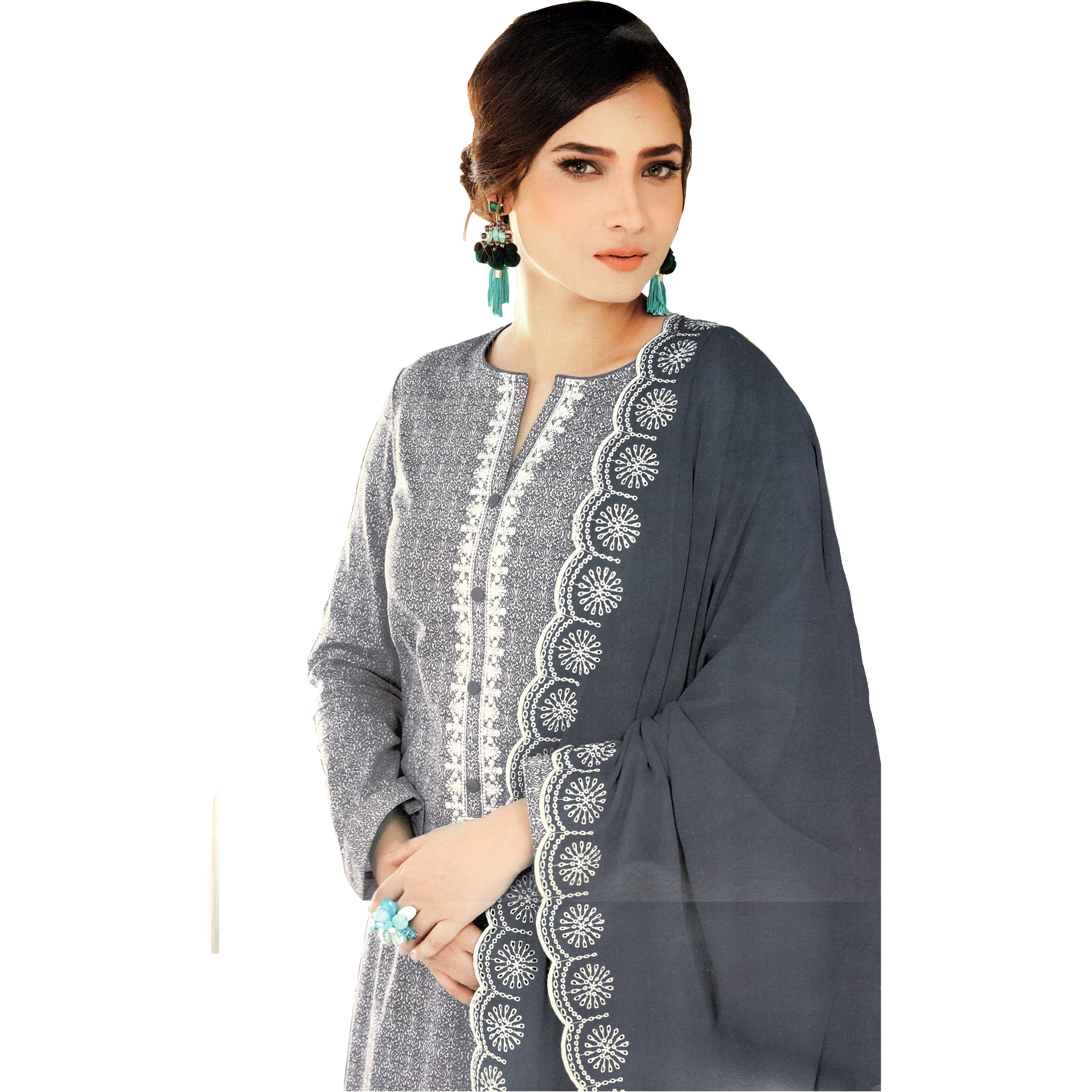 MAHATI lawn cotton salwar suits with chiffon dupatta (Size XXL)