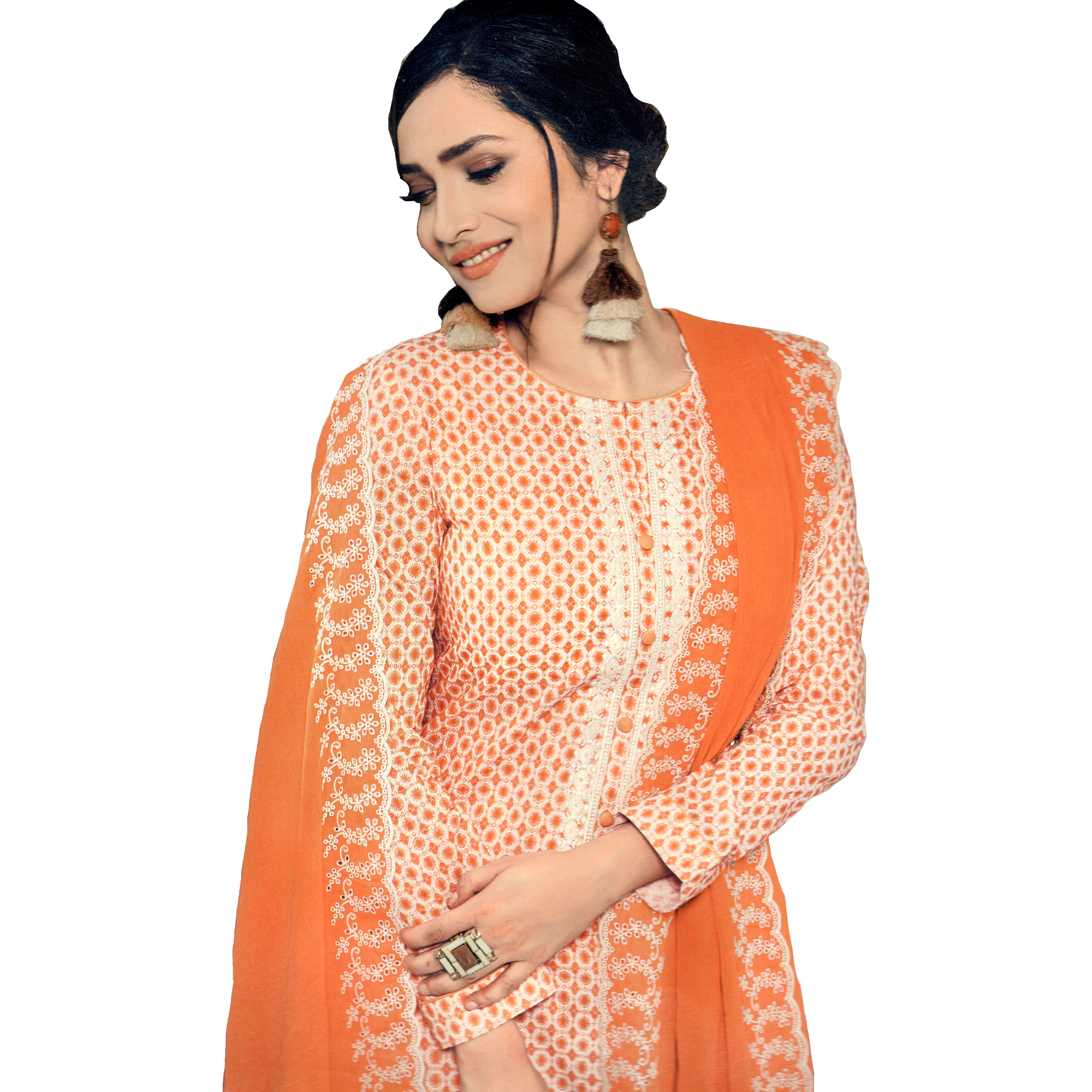 MAHATI lawn cotton salwar suits with chiffon dupatta (Size XXL)