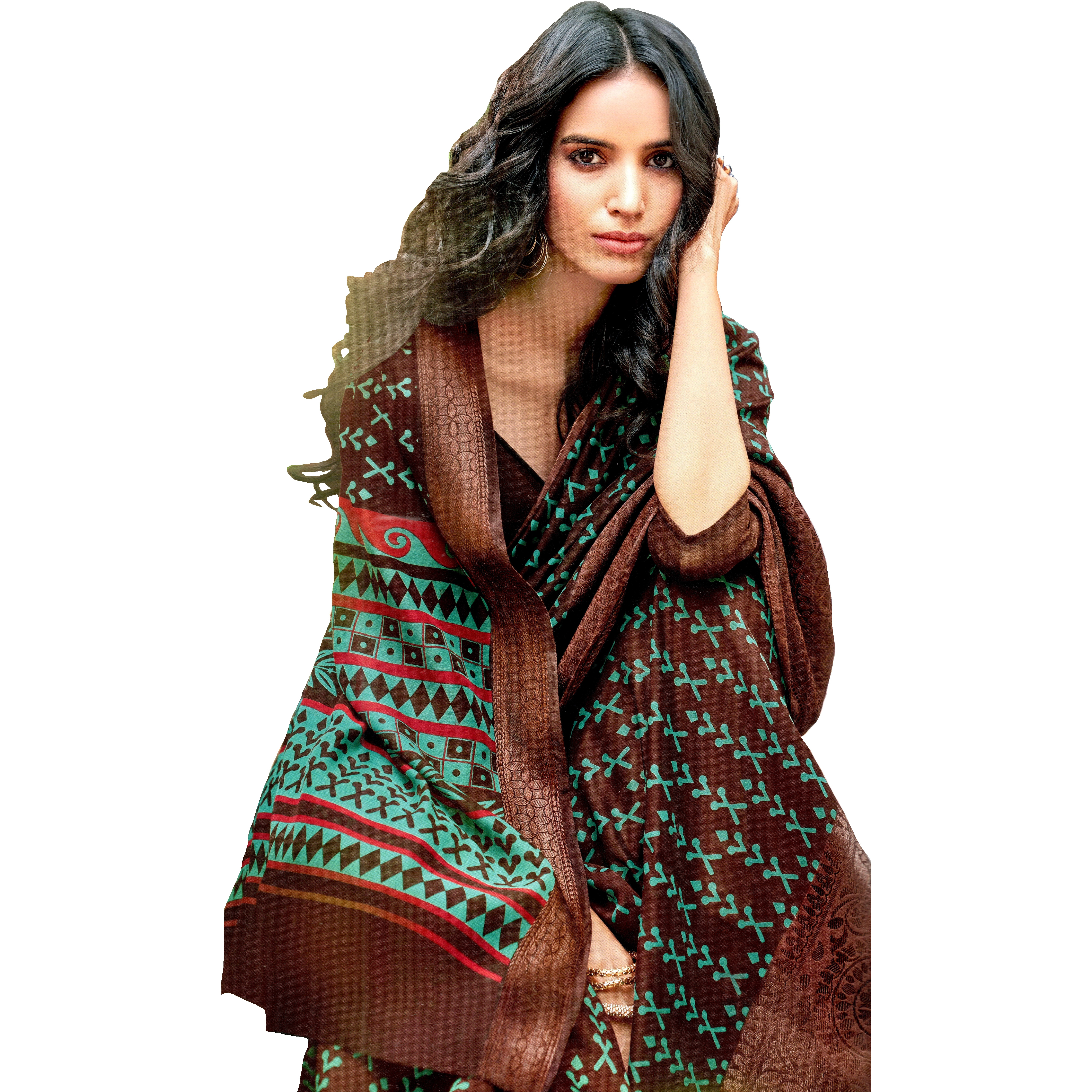 MAHATI Linen Silk Sarees with Stitched Blouse (Size L)