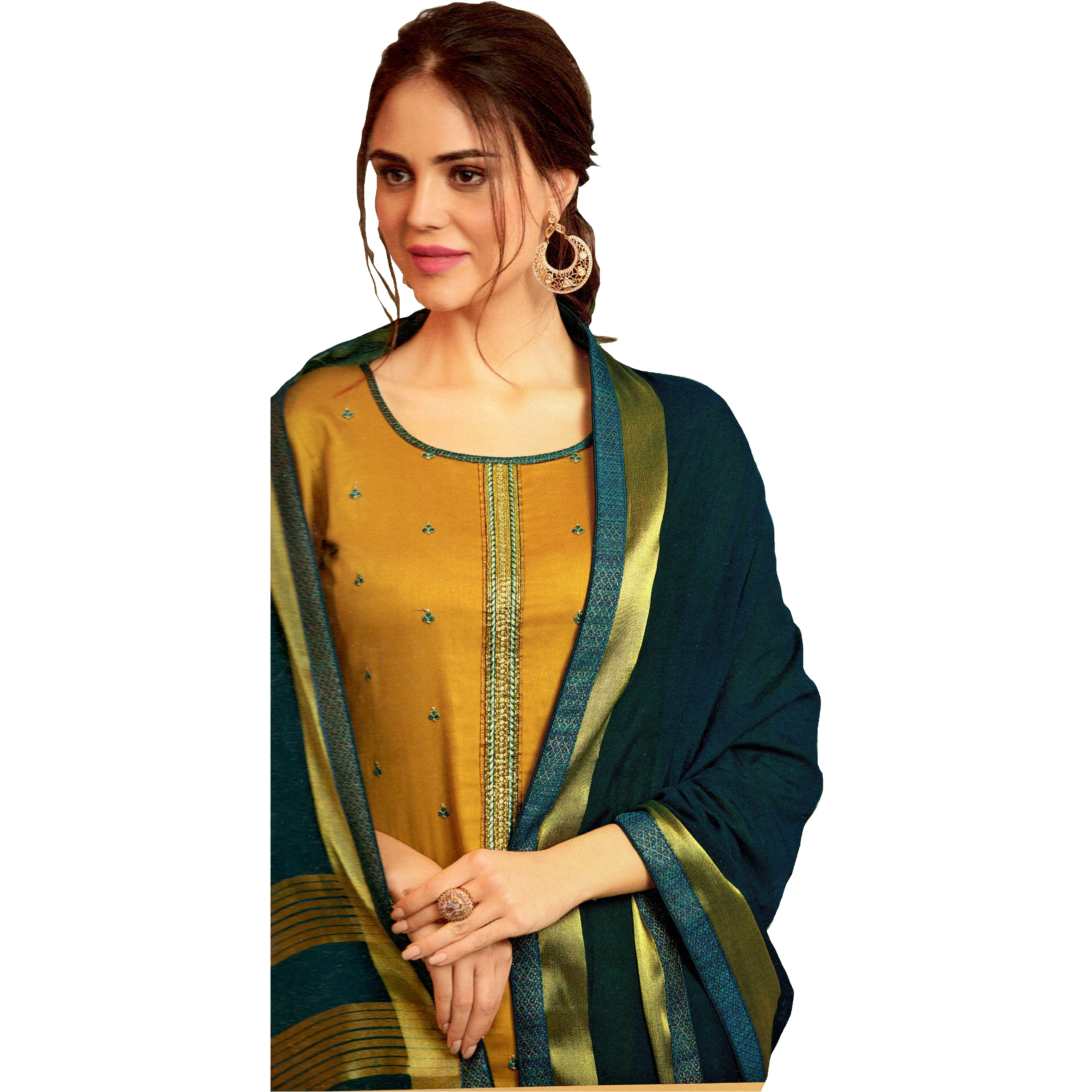 MAHATI Silk Kurti Palazzo Suits (Size: M)