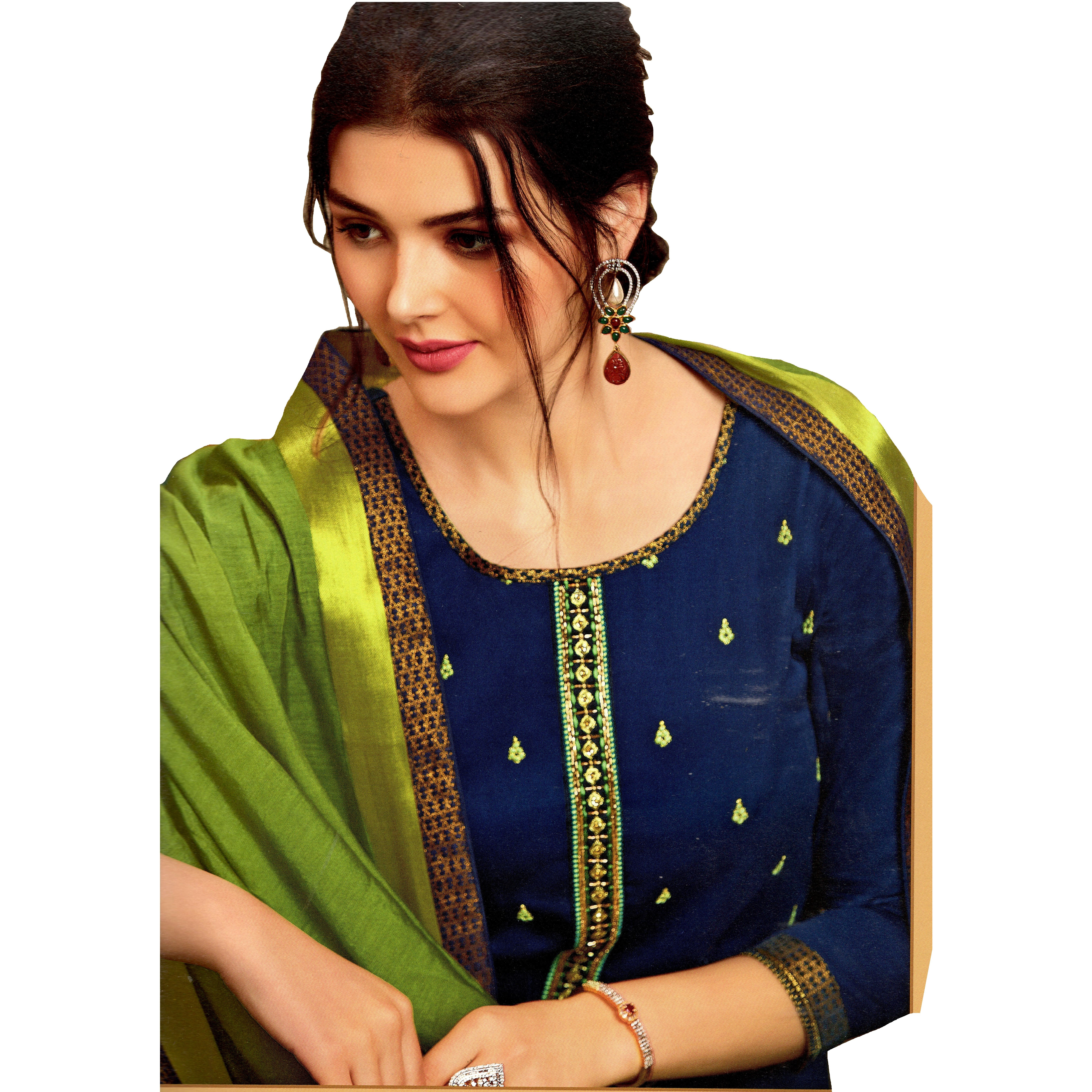 MAHATI Silk Kurti Palazzo Suits (Size XL)