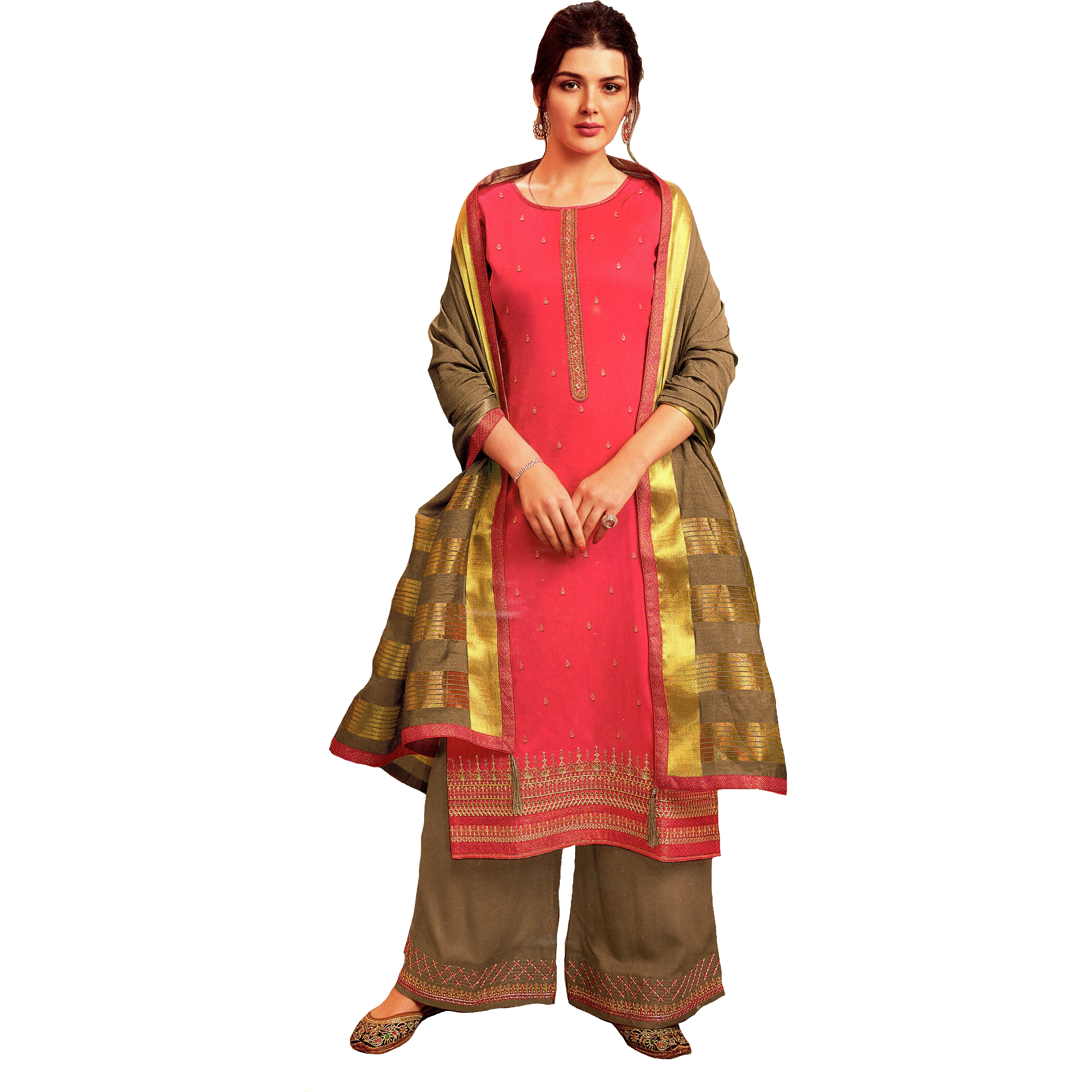 MAHATI Silk Kurti Palazzo Suits (Size XL)