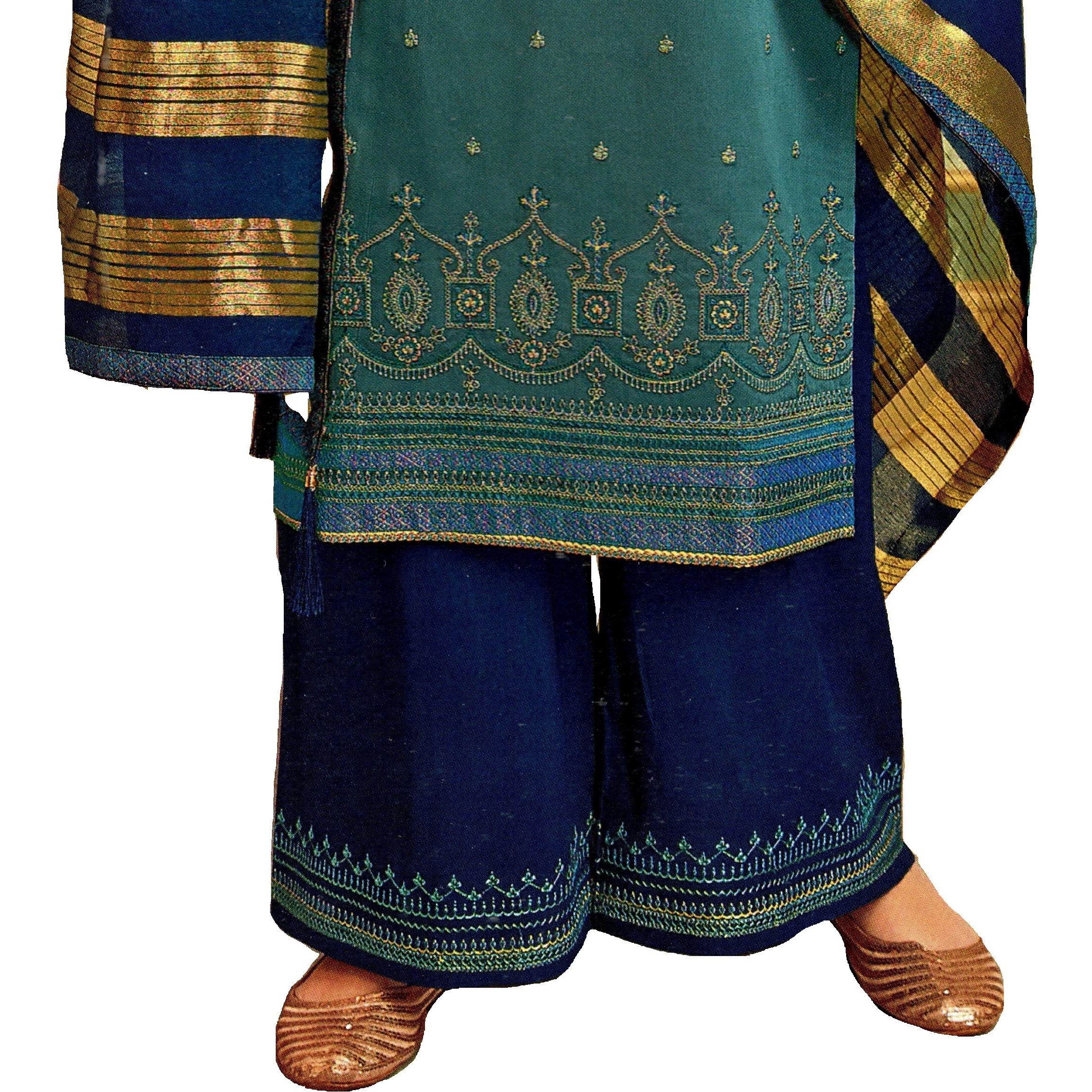 MAHATI Silk Kurti Palazzo Suits (Size XL)