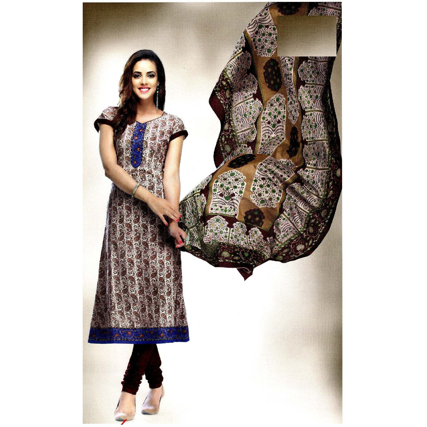 MAHATI Grey   cotton  Salwar suits (Size: M)