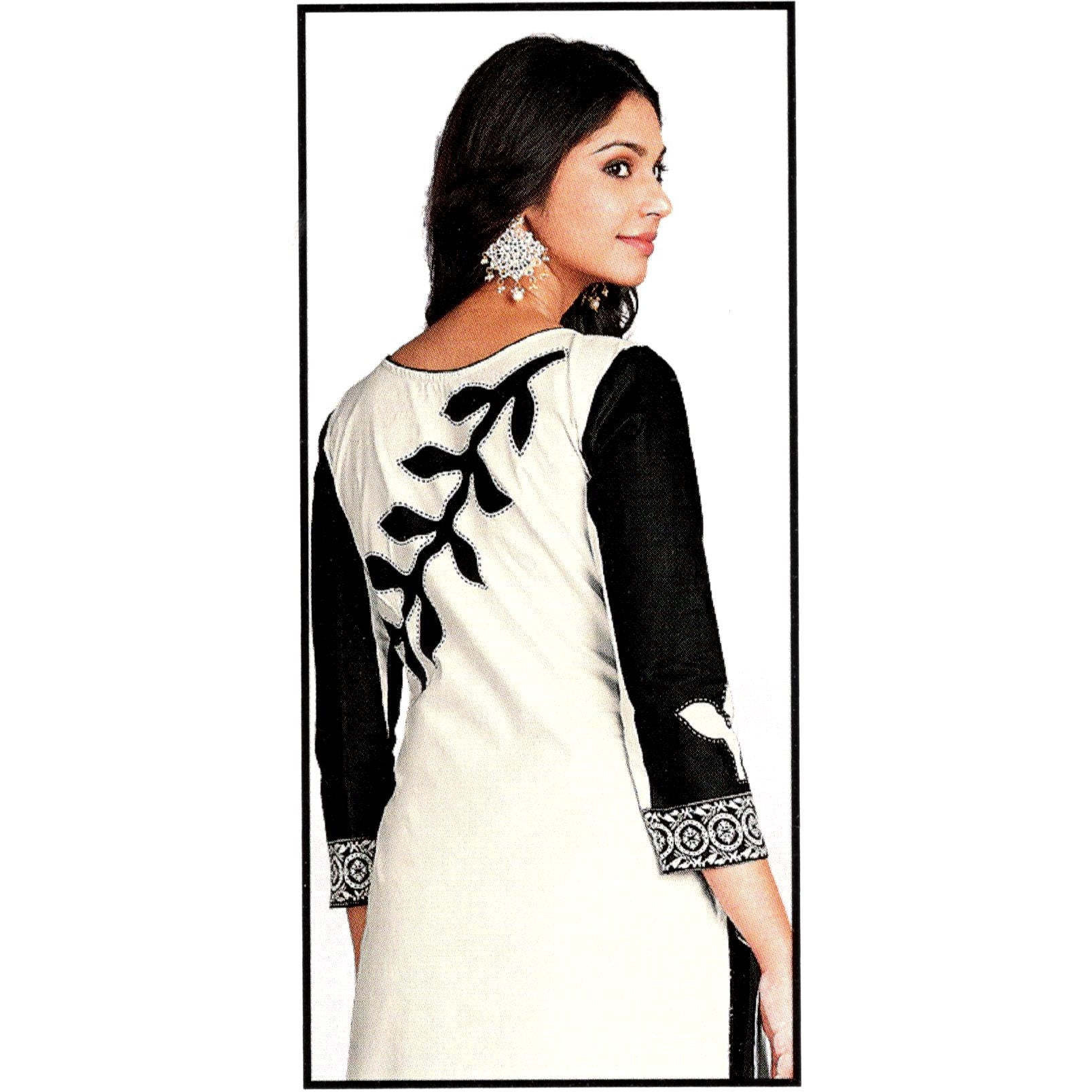 MAHATI White   cotton  Salwar suits (Size: L)