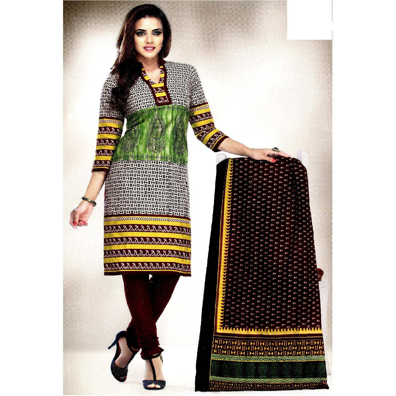 MAHATI Green   cotton  Salwar suits (Size 2XL)