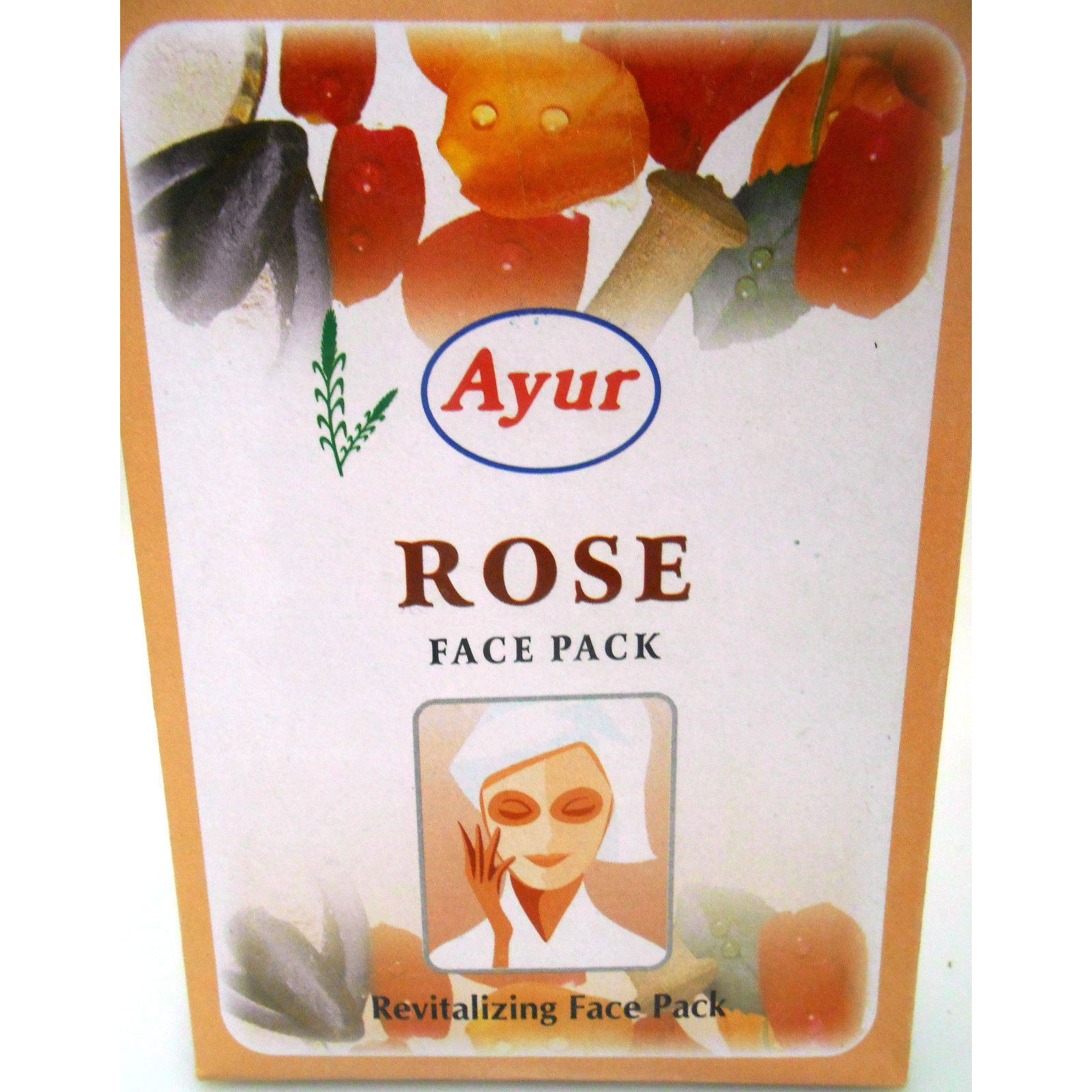 2 Pack Ayur Rose Face Pack Powder Revitalizing Healthy Skin - 100 g