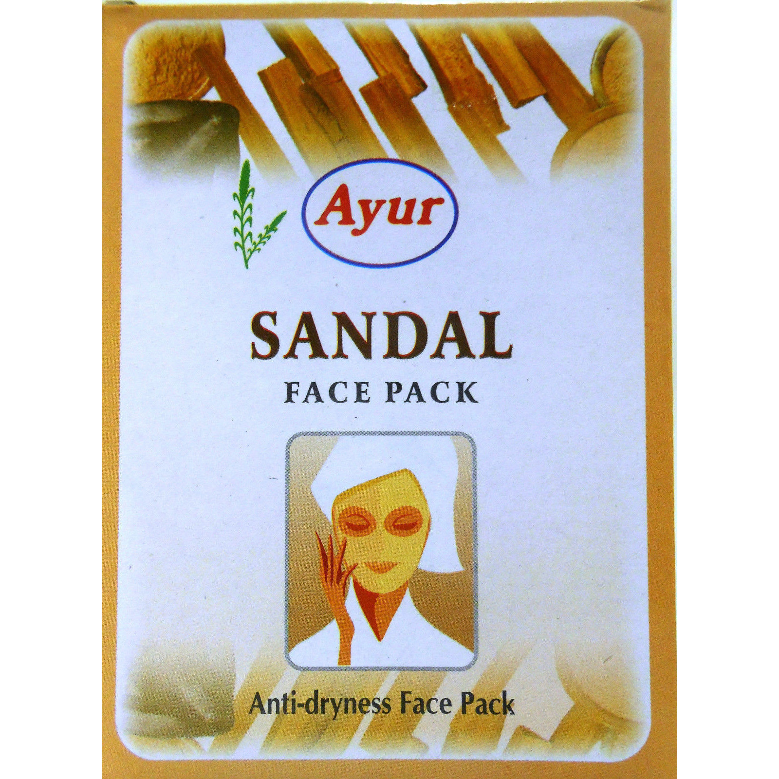 2 Pack Ayur Sandal Face Pack Powder Anti Dryness Undernourished Skin - 100 g