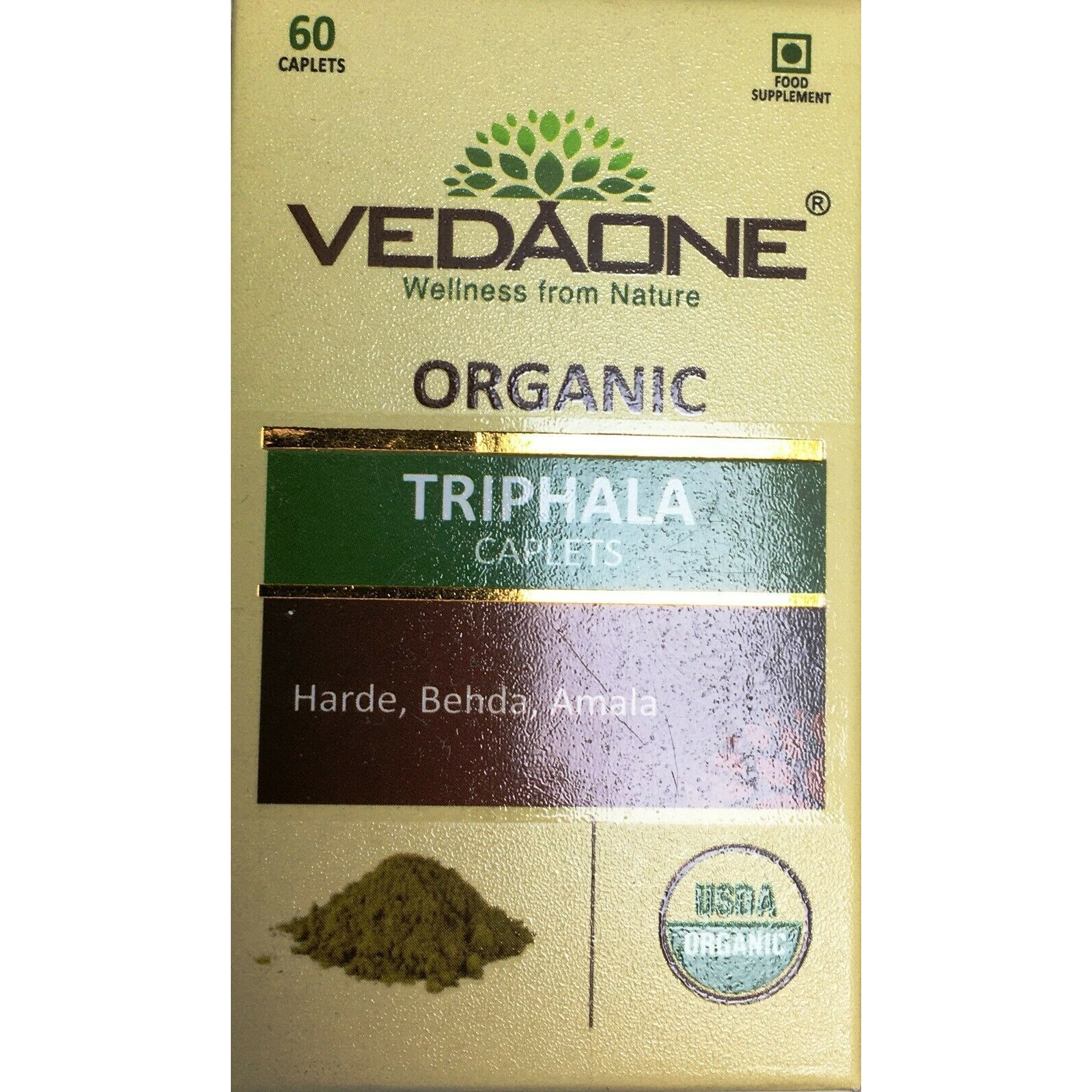 Vedaone Organic Triphala Caplets (60 Capsules)