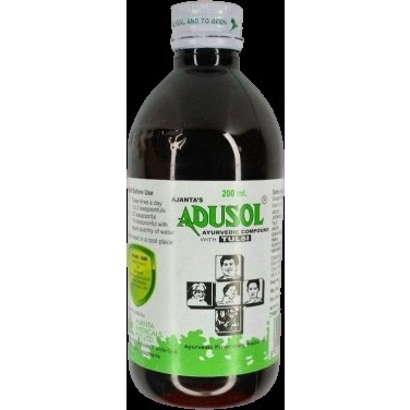 Adusol Ayurvedic Syrup with Tulsi (Relief from Cold & Sore Throat) - 200 ml