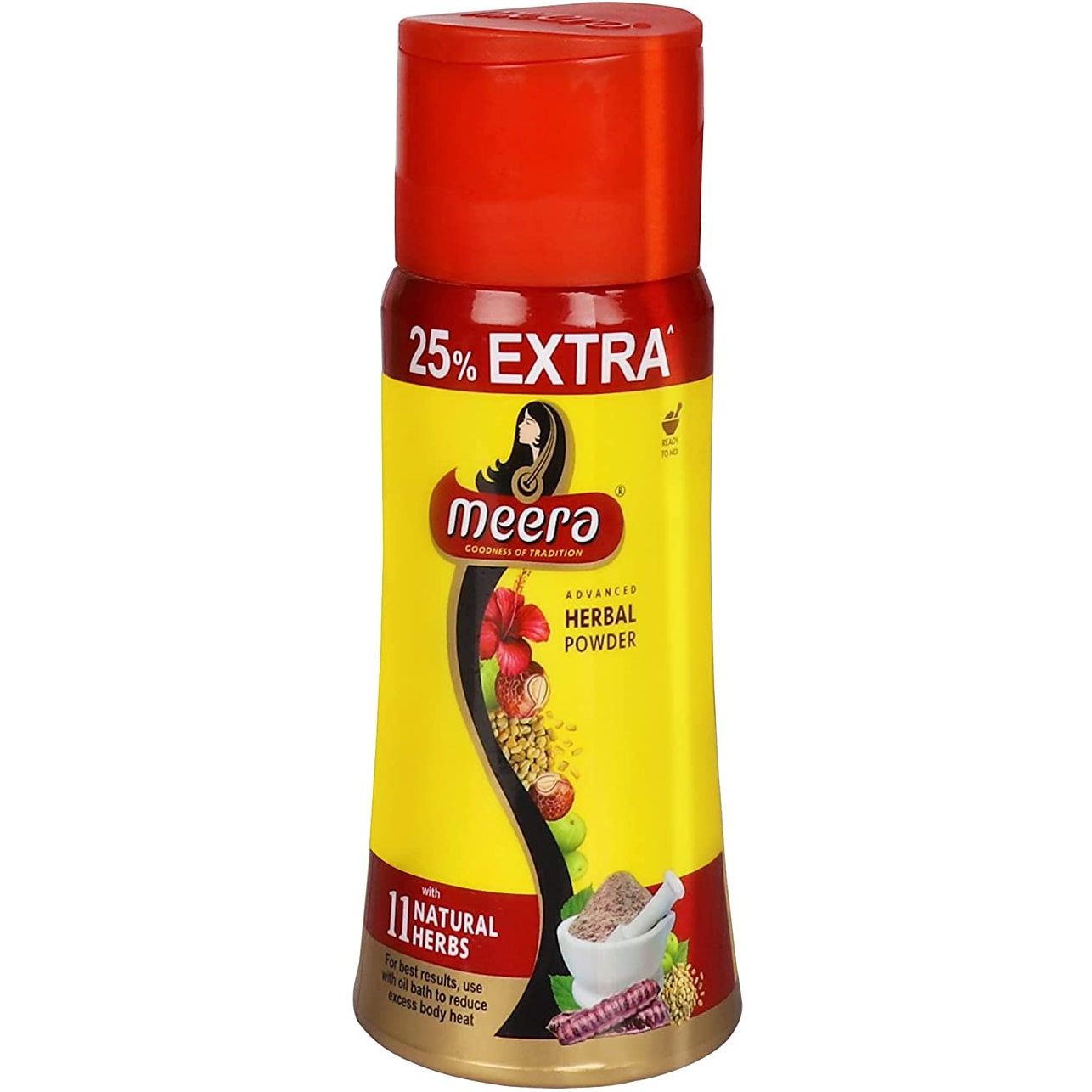 2 Pack Meera 150gm Herbal Hair Wash Powder Shikakai Hibiscus Tulsi Reetha