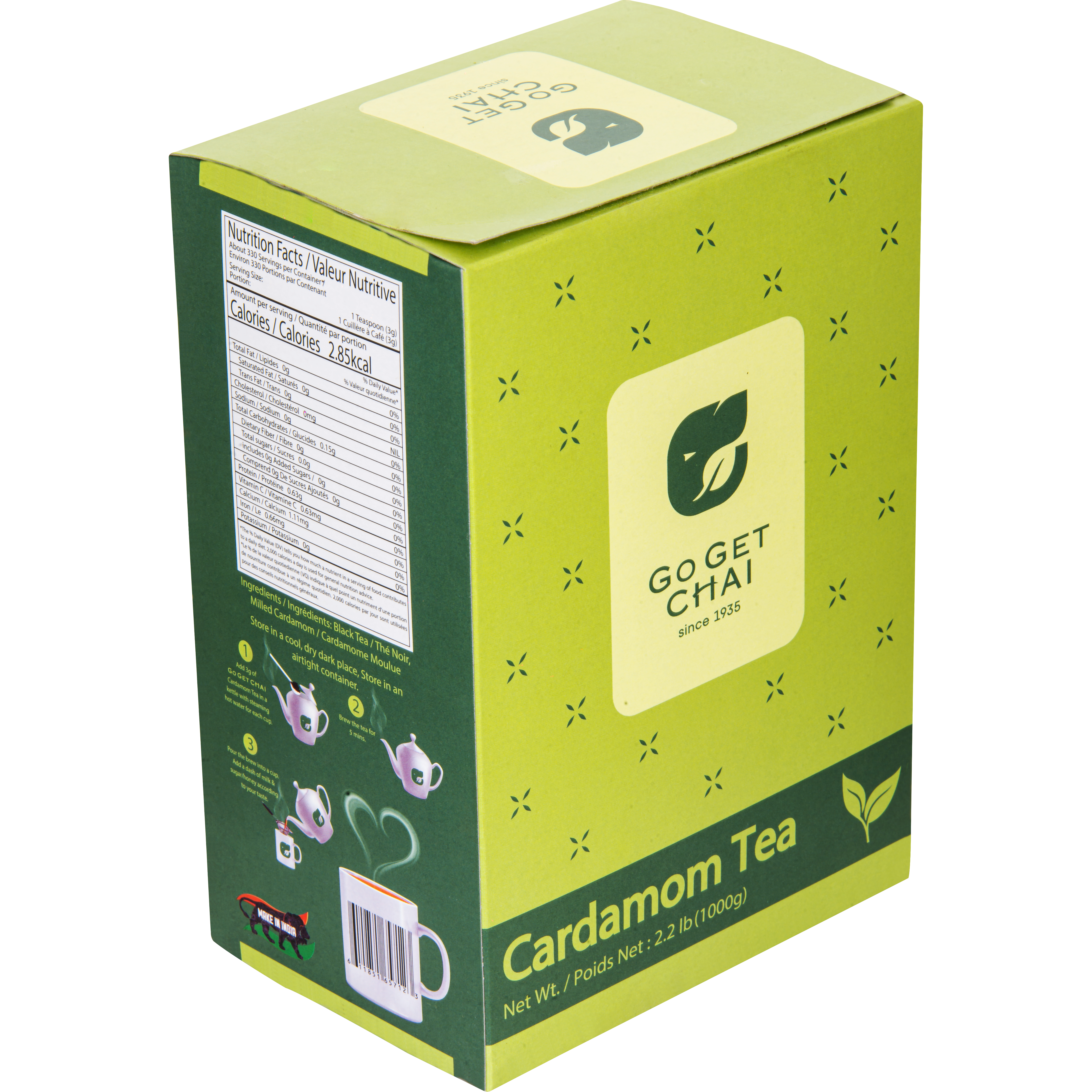 Black tea naturally flavored with Cardamom