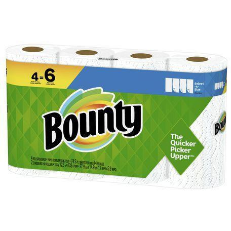 Bounty Select-A-Size Paper Towels, White 4 Single Plus Rolls = 6 Regular Rolls 74 sheets