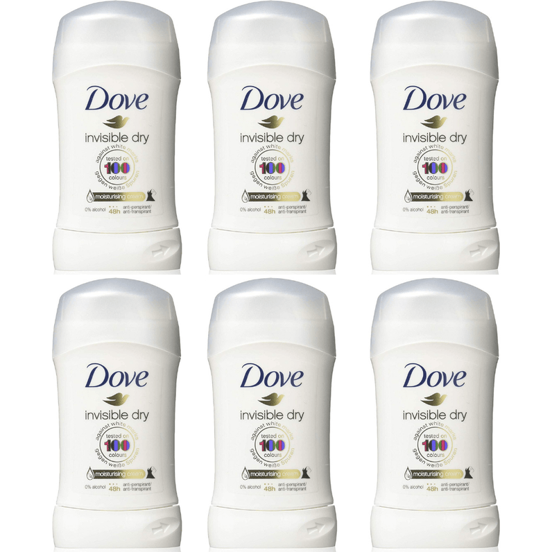 Dove Invisible Dry Stick Anti-Perspirant Deodorant 40ml - Pack of 6