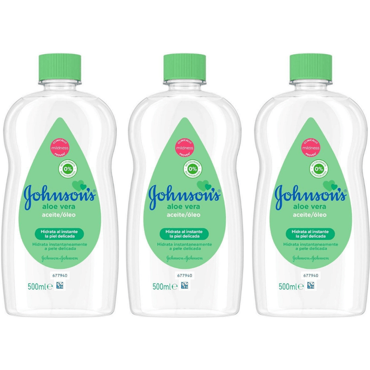 Johnson's Baby Oil With Aloe Vera 500ml Each - Pack of 3