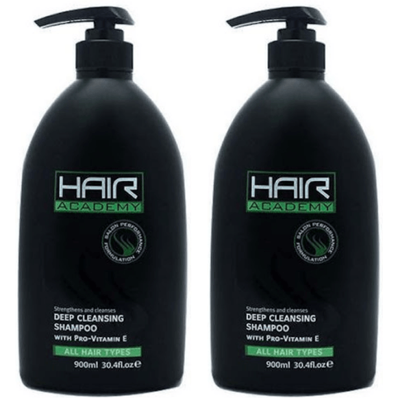 Hair Academy Deep Cleansing Shampoo For All Hair Types With Pump 30.1oz\/900ml - Pack of 2