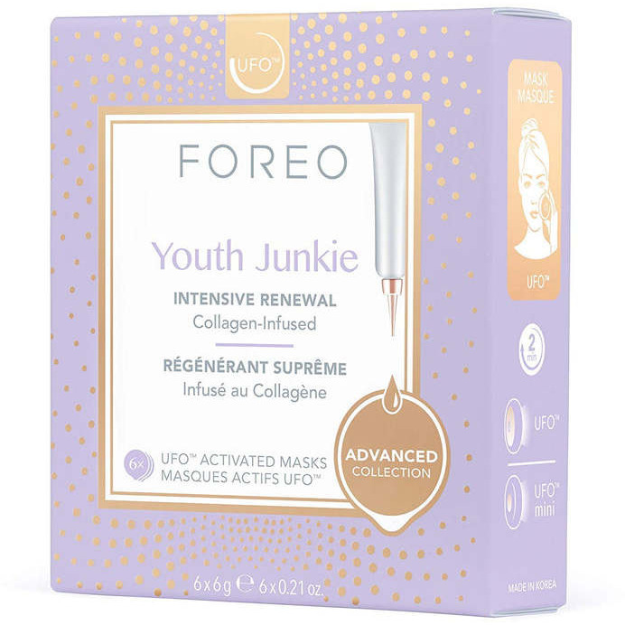 Foreo UFO Activated Masks -Youth Junkie Intensive Renewal - 6 Count Each 0.21oz
