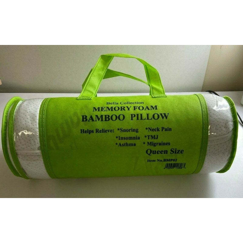 Bella Collection Memory Foam Bamboo Pillow Queen Size