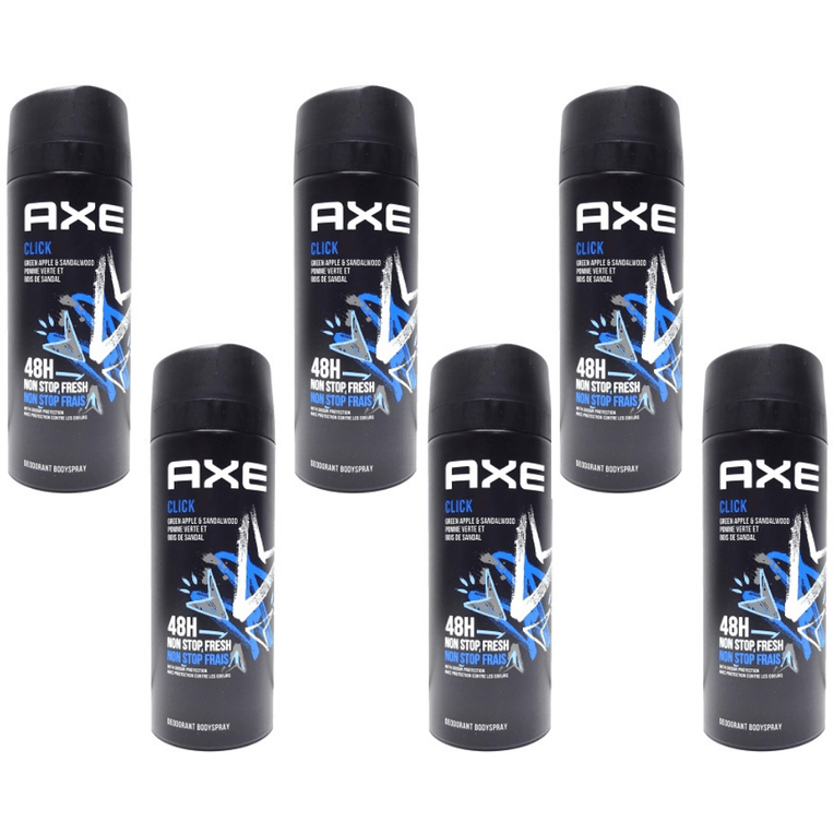 Axe Deodorant Body Spray Click Green Apple  Sandalwood 150ml - Pack of 6