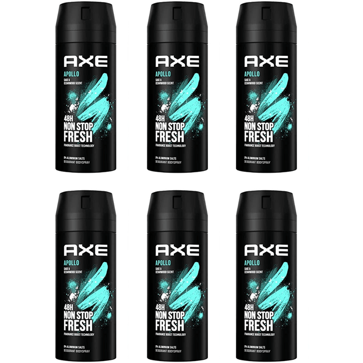 Axe Deodorant Body Spray Apollo 150ml - Pack of 6
