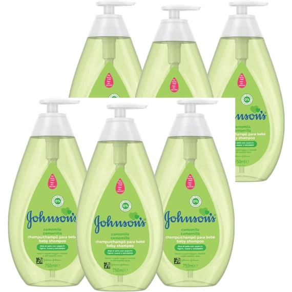 Johnson's Baby Shampoo with Chamomile, 750 Ml \/ 25.3 Ounce (Pack of 6)