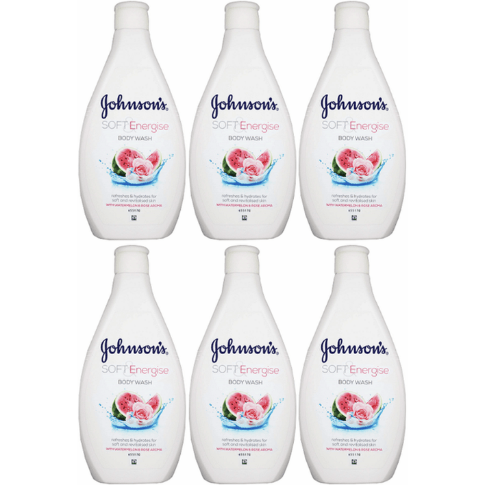 Johnson's Soft  Energise Body Wash w\/ Watermelon  Rose 400ml - Pack of 6