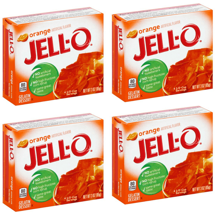 Jell-O Orange Instant Gelatin Mix 3oz Box - Pack of 4