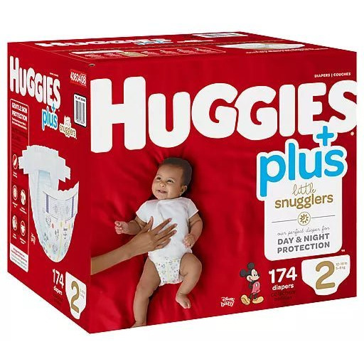 Huggies Plus Little Snugglers, Size 2 - 174 Diapers