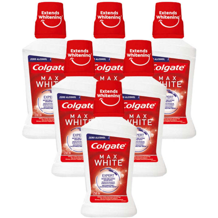 Colgate Max White Expert Whitening Mouthwash 250ml -Pack of 6