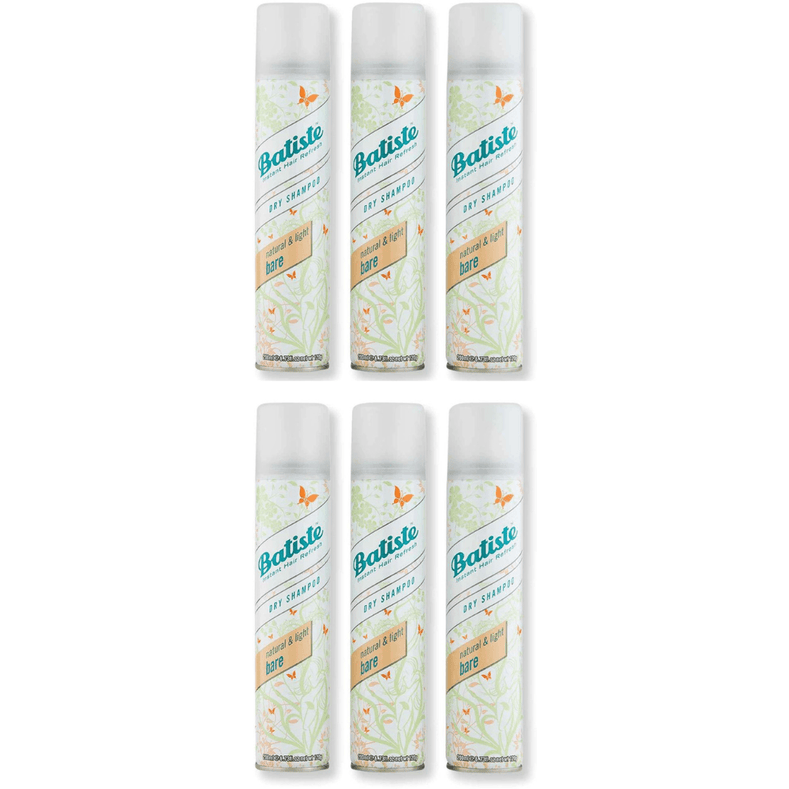 Batiste Dry Shampoo Natural  Light Bare 6.73 fl oz -Pack of 6
